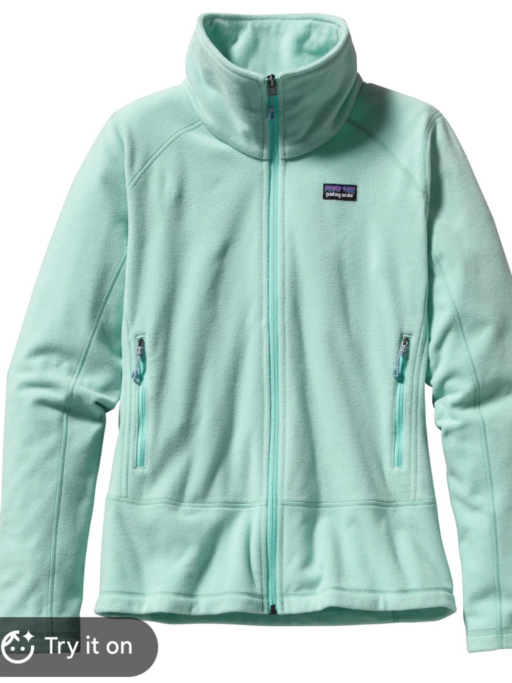 Patagonia teal fleece warm zip up long sleeve jacket coat size M